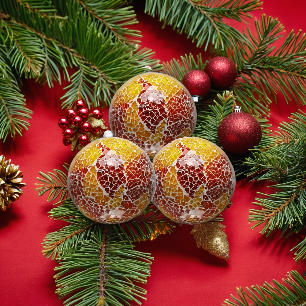 

Christmas Orange Lights 4-inch Orange Mosaic Glass Balls, Decorate The Christmas Table, Christmas Gift