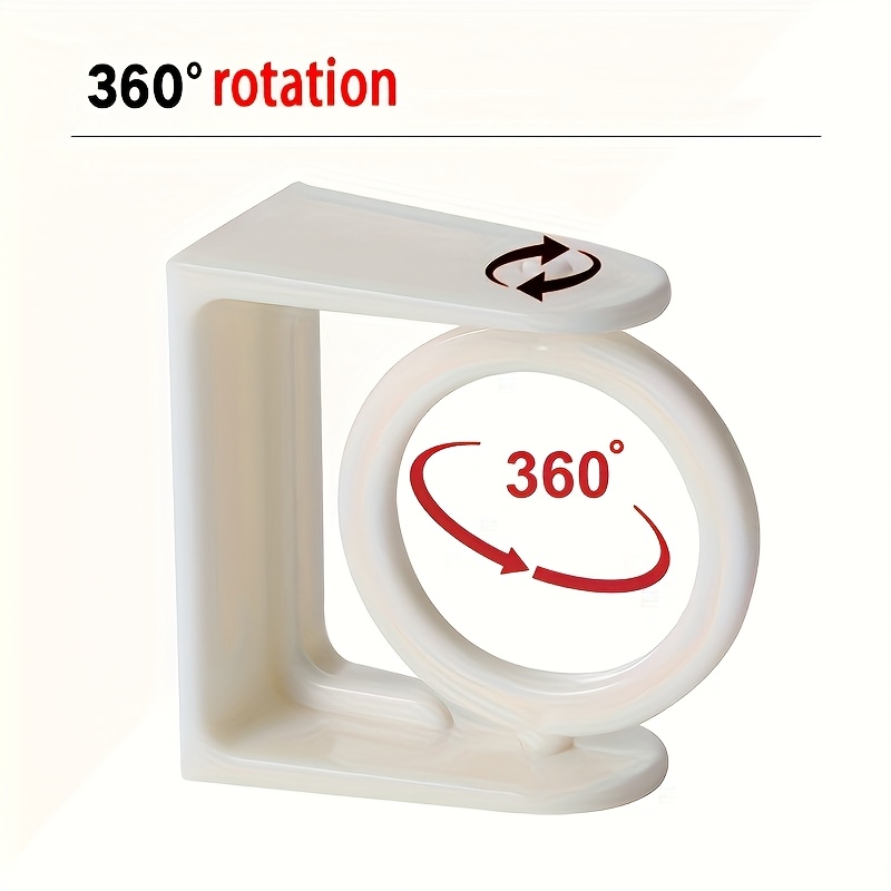 TEMU Plastic Rod Bracket 10pcs, Can Rotate 360&deg;, Self-adhesive Installation, Suitable For Stretching Clothesline, Curtains, Shelves, Suitable For School Dormitories And Home Use