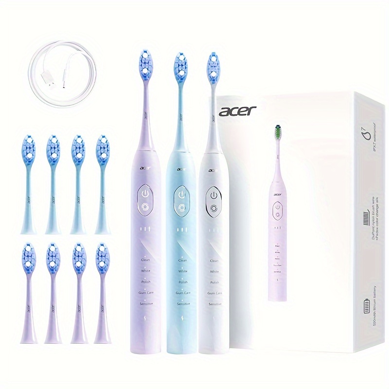 

Smart Electric Toothbrush - Whitening , Deep Cleaning, Suitable For Travel, 5 , 3 Levels Of Strength, Effective Cleaning Of Teeth And Gums, Brush Head + German Brush Head, 2 Hours Of Charging, Of