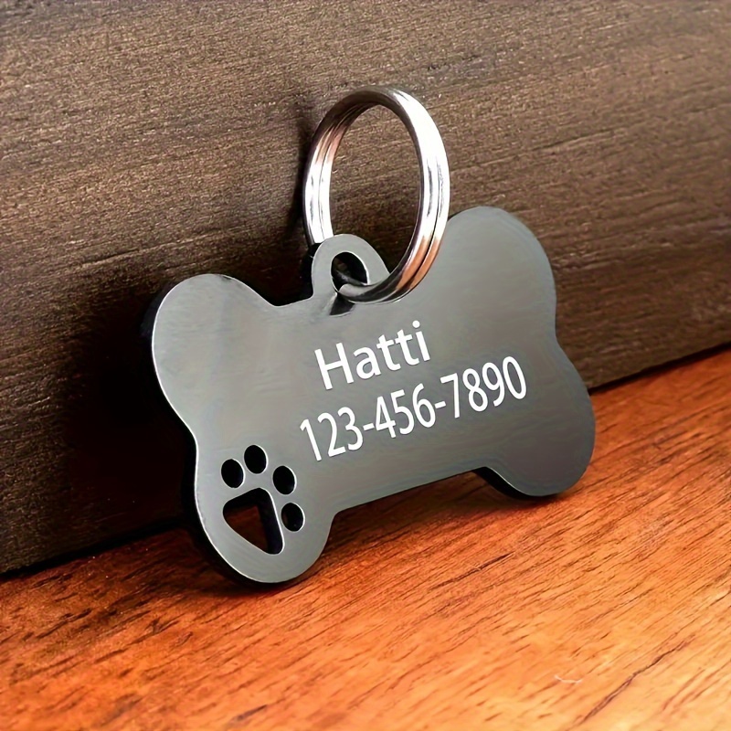 

Custom Engraved Dog Id Tags, Stainless Steel & Phone Number Keychains, Simple Key Rings, Non-plated Keychain Pendants For Dog Lovers - Ideal Father's Day Gift