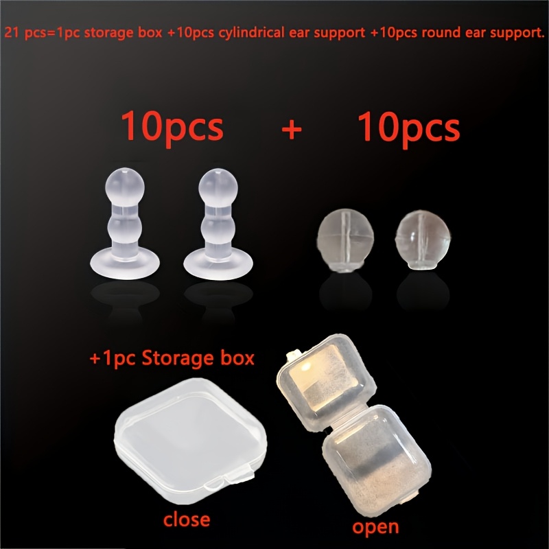 21pcs/40pcs Silicone Ear Cushions - Anti-piercing Ear Studs, Full Coverage Earplugs, Suitable For Jewelry Making, Jewelry Making Materials | Transparent Ear Studs | Silicone Material