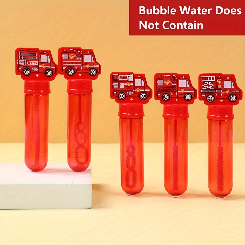 

10pcs Fire Truck Themed Wands - Red Plastic Tubes For Birthday, Shower & Wedding Celebrations - No Water Needed