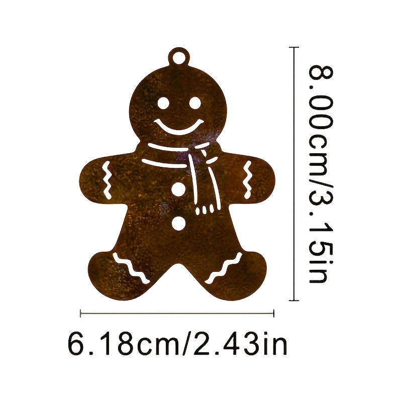 TEMU Ornement en métal Homme d'épices rouillé, parfait pour sapin de Noël, décoration de cour extérieure, décoration à suspendre dans la voiture,