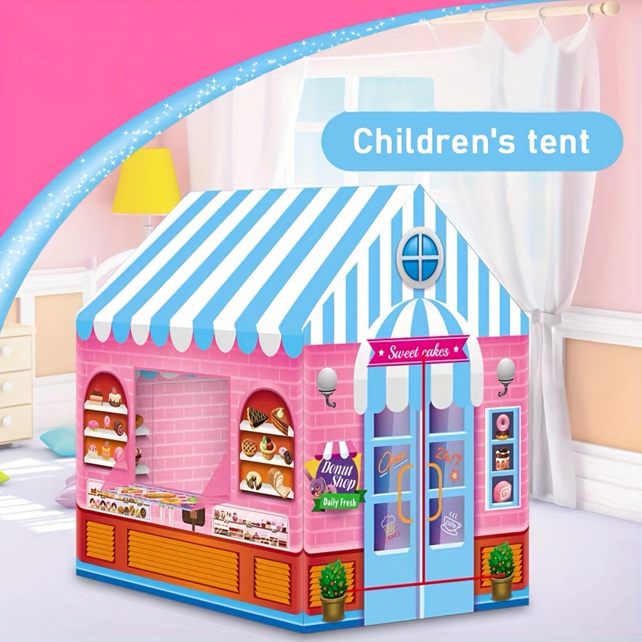 kids playhouse tent childrens dessert theme play tent indoor pretend play tent with polyester fabric pvc frame suitable for boys and children   0 3 years     design details 2