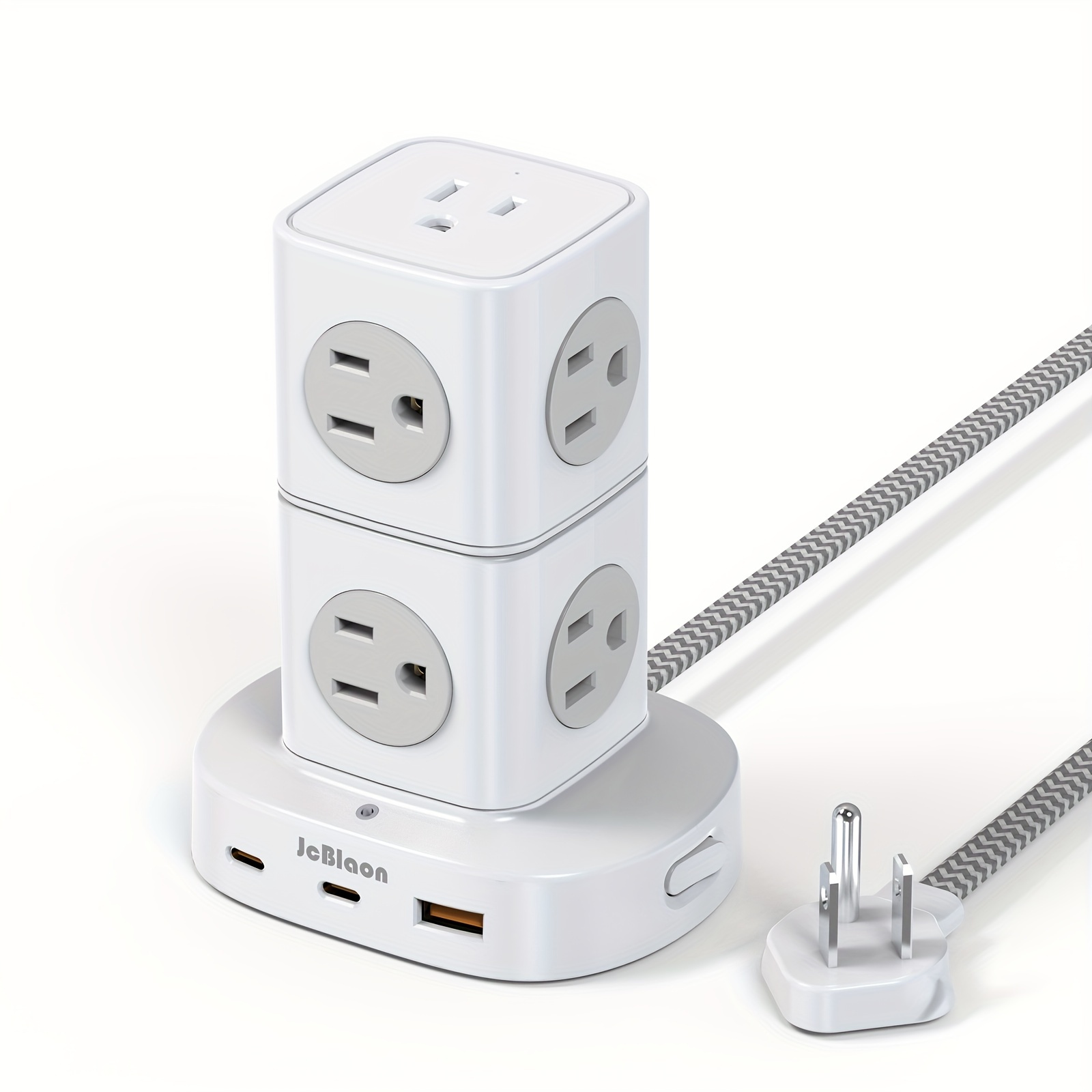 

Tower Power Strip Flat Plug With 9 Outlets 3 Usb (2 Usb C), Jcblaon Protector Power Strip Tower, 5ft Feet Extension Cord With Multiple Outlets, Office Desk Supplies, Dorm Essentials