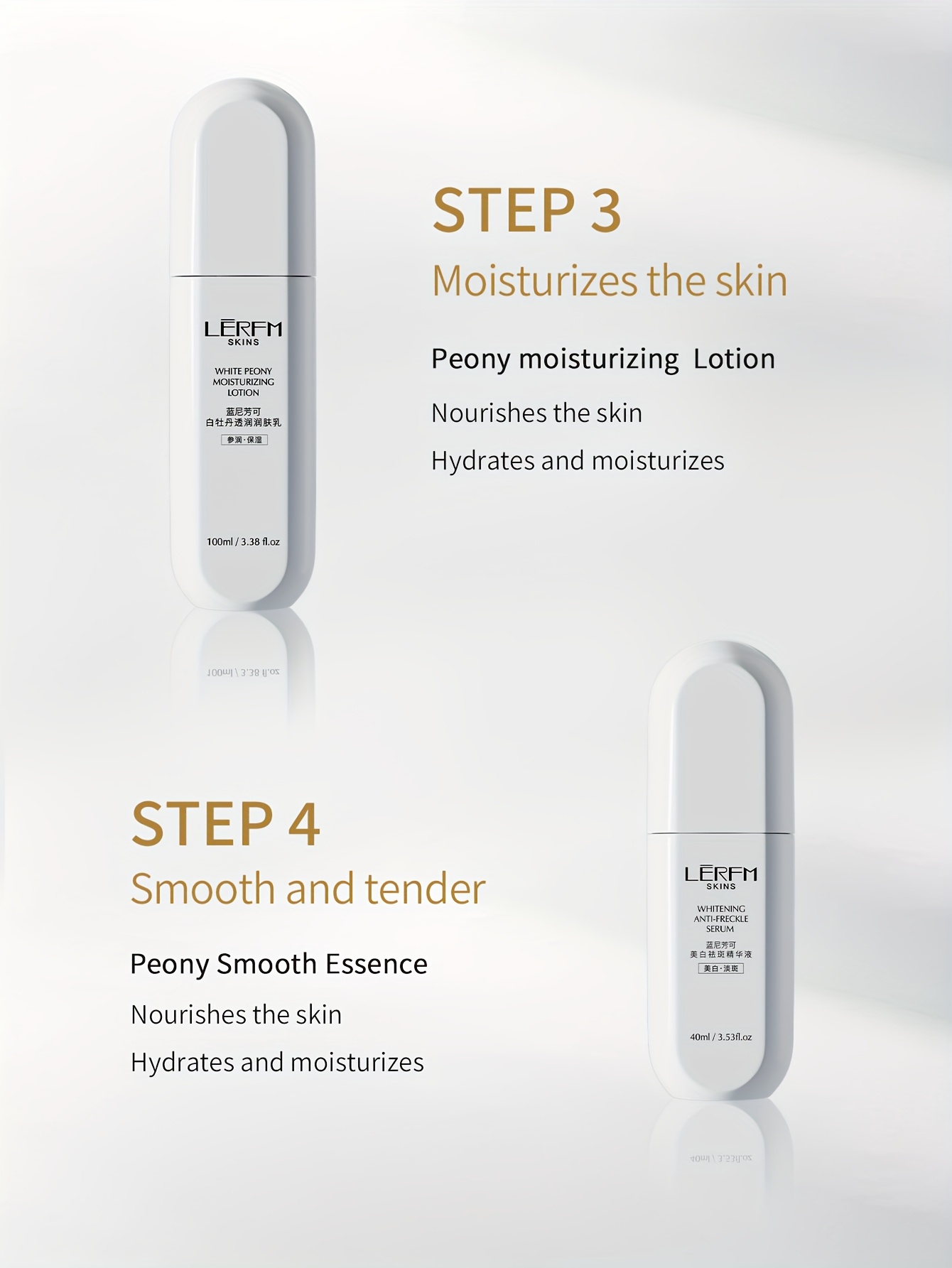 white peony firming skincare set with ginseng vitamin e and other light beige   ingredients locks in moisture for smooth and bright   suitable for oily light beige holiday gift box mothers day present details 7