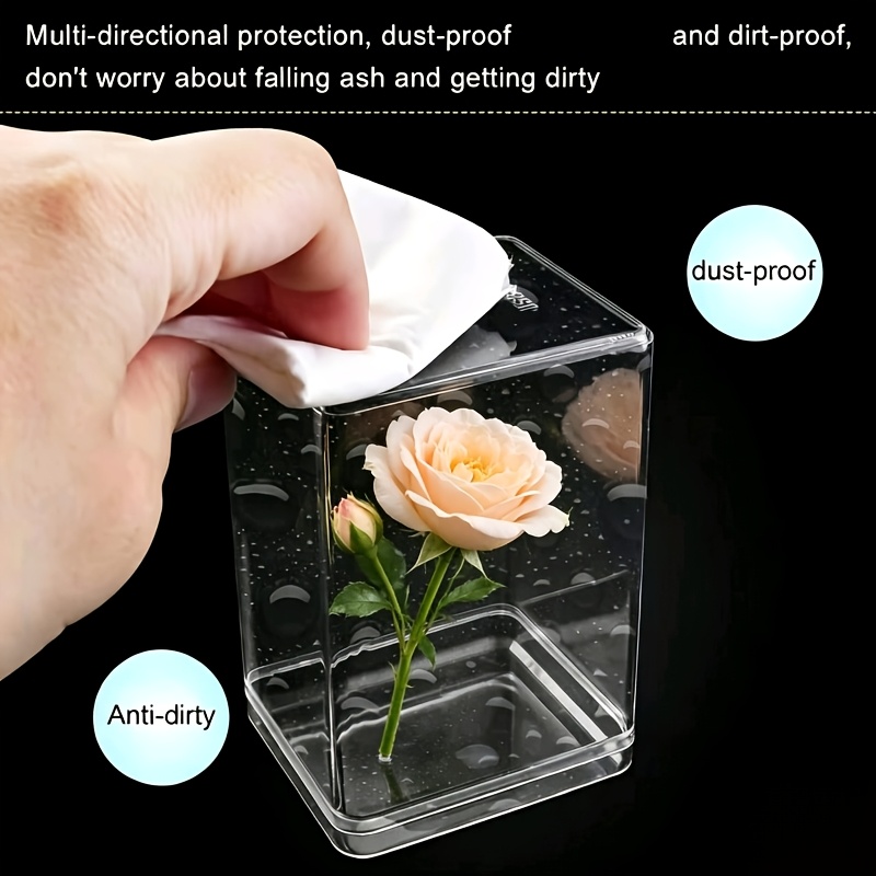 item picture 2pcs display cases transparent acrylic material dust proof storage and organizer 7 5cm x 7cm x 12  9  2 7  4 7in display box suitable for collecting   mini models