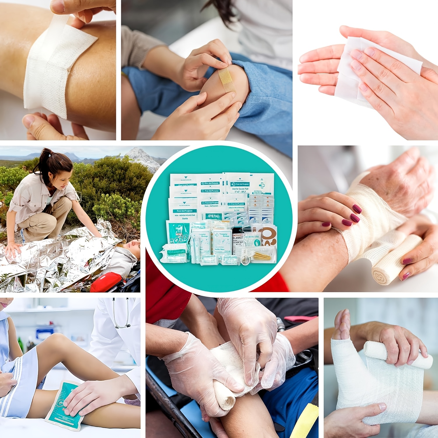 147pcs Refill Kit for First Aid Bag - Contains Instant Cold Pack, Bandages, Emergency Blanket, Moleskin Pad, Gauze - Additional Supplies for First Aid