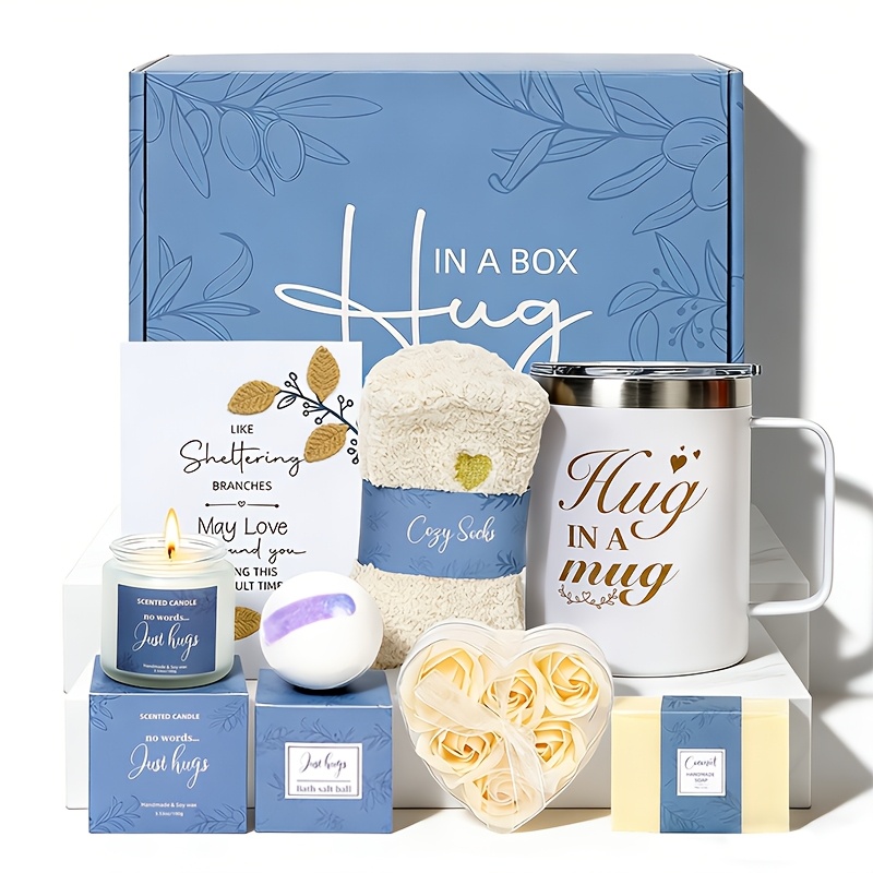 Luxury 7pcs Box - Relaxing Self-care Kit With Insulated Tumbler And Bath , Surprise Gift For Women, Great Christmas, Halloween And Gift