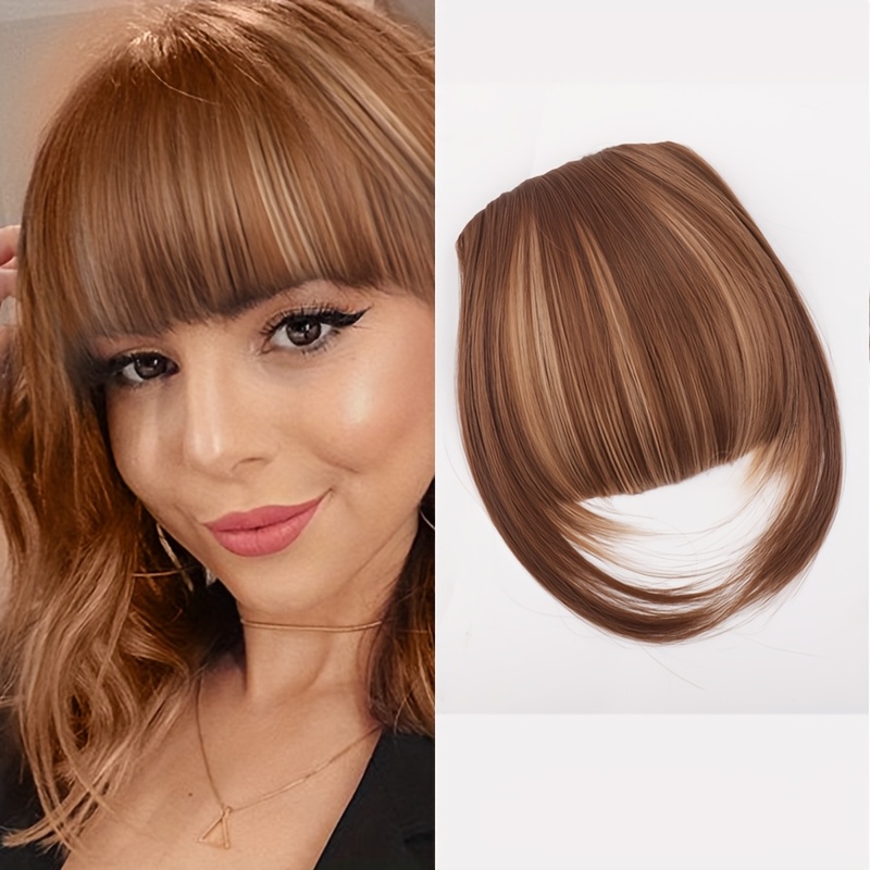 1pc elegant straight synthetic hair extensions air anime bangs for women high temperature fiber invisible clip natural look durable   hair fringe details 13