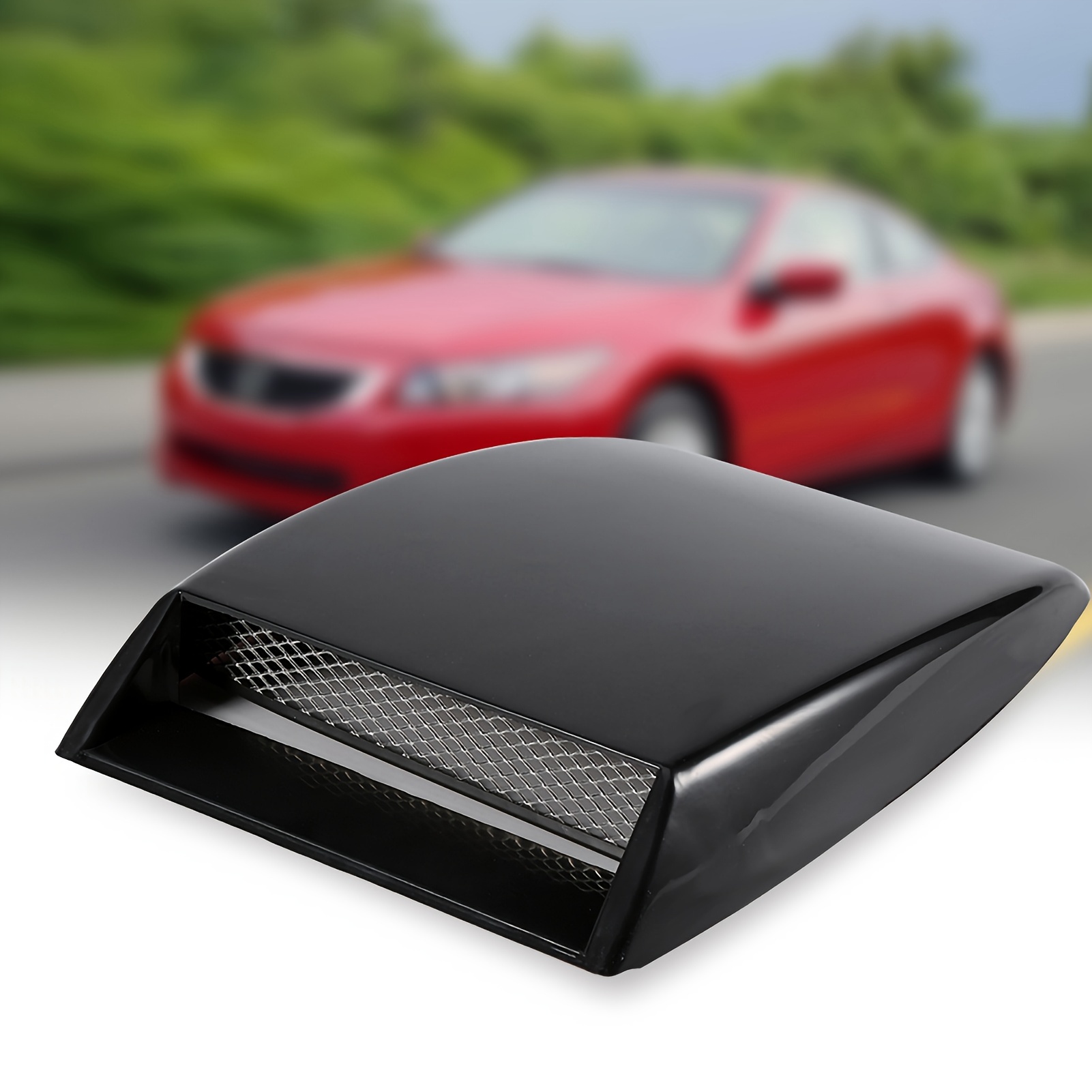 

1pc, Abs And Aluminum Grille Mesh, Universal Self-adhesive Car Decorative Intake , Bonnet Vent Cover Hood, Black, By Sticking It On Your Car Hood