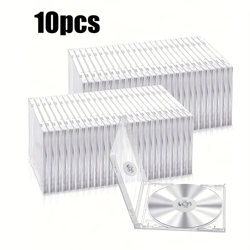 TEMU 10 Stück Ultra Klare CD/DVD-Schalen mit Verschlussmechanismus – Hochbelastbar, Stoßfest, Montagefrei, Kompatibel mit CDs, DVDs, Blu-Ray,