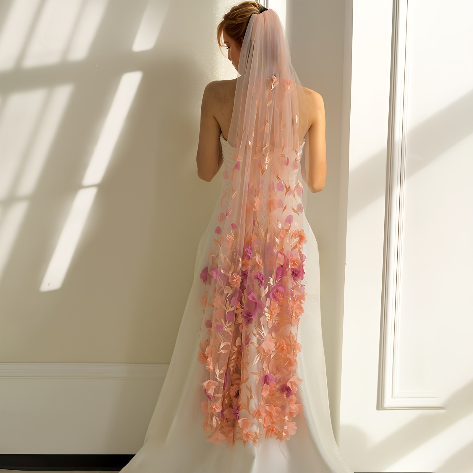 1ta chiroyli romantik to'y qiz to'y to'y qizlar uchun shifokor qo'l yuvish uchun nylonga o'rnatilgan gullar bilan bezatilgan tashqi maysazorda marosim uchun fotosurat atributi m105 tafsilotlari 0