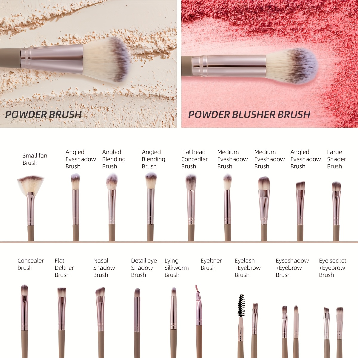 13  makeup brush set soft   ethically made brushes for eye shadow foundation bb cream concealer blush powder and blending   womens   routine Product details 5