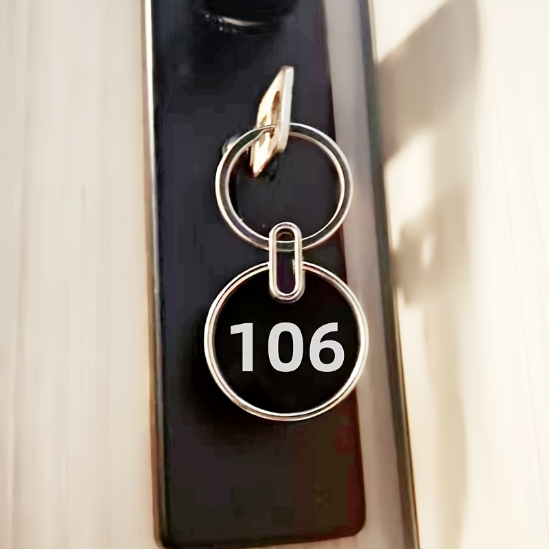 TEMU Custom Personalized Laser Engraved Alloy Keychain - With "welcome" Design, Durable Metal Key Chain Suitable For Hotels And Homes, Commercial &