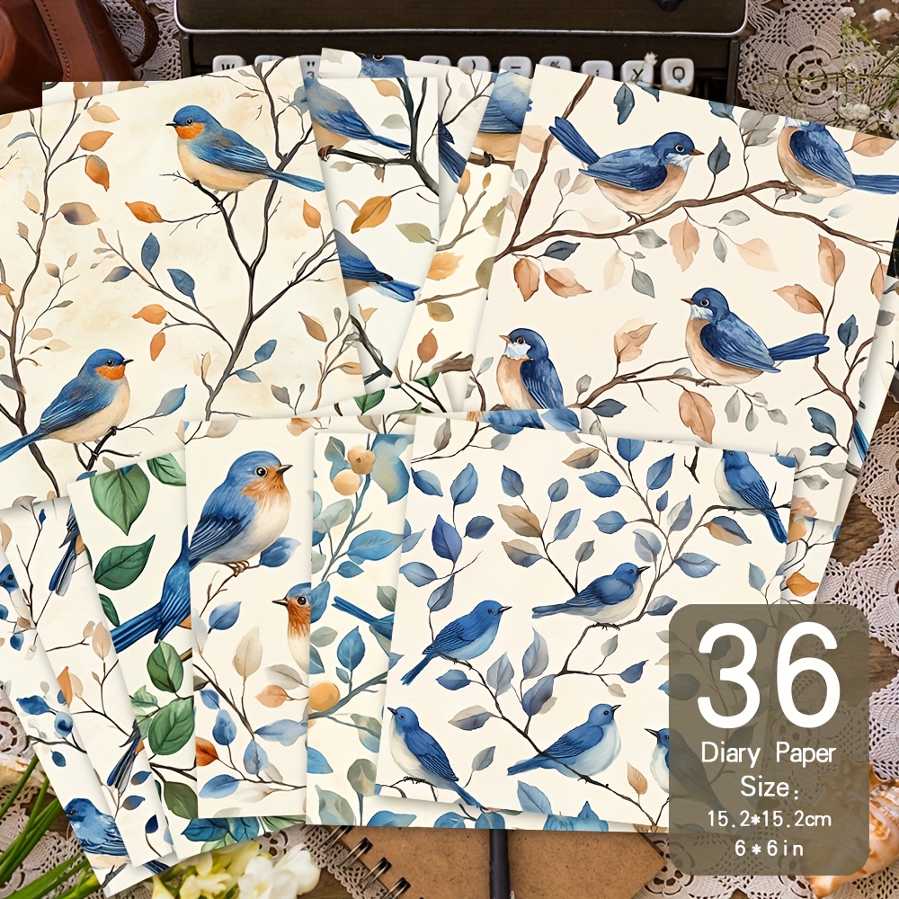 TEMU 36 Vellen Scrapbookpapier, 6×6'', Ideaal voor Journaals, Handgemaakte Kaarten, Albums, Cadeauverpakking, Geschenkverpakking, Albumplanner