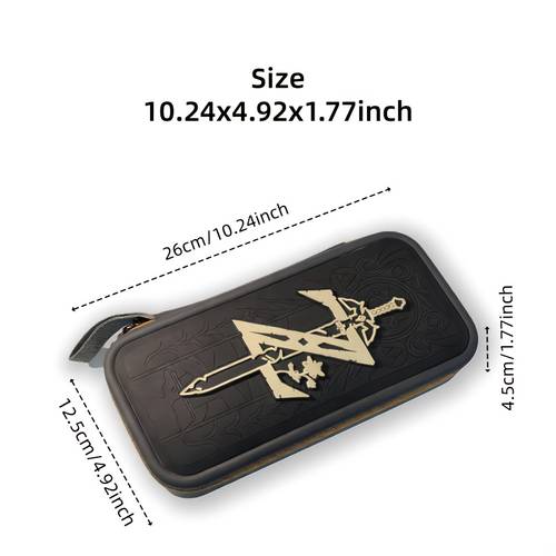 rígida de eva y forro para switch/oled/lite, ajustada y , a prueba de golpes y rayones, con de espada en relieve 3d, bloques de color vintage, para jugadores, mango resistente y cremalleras dobles s, de usar para viajes diarios y excursiones