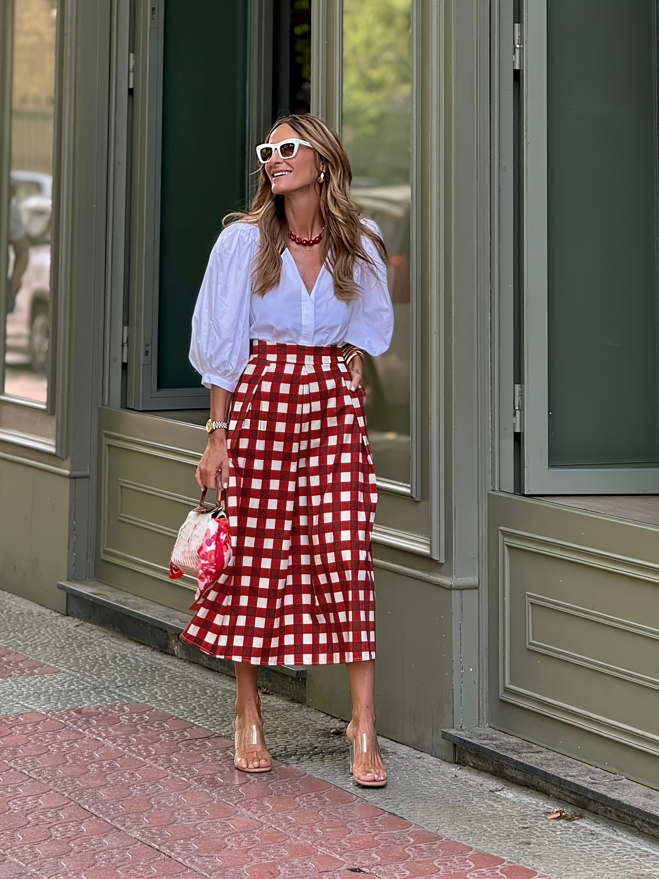 Combinar Falda Larga Falda Midi Lunares Zara Tartán Falda Larga