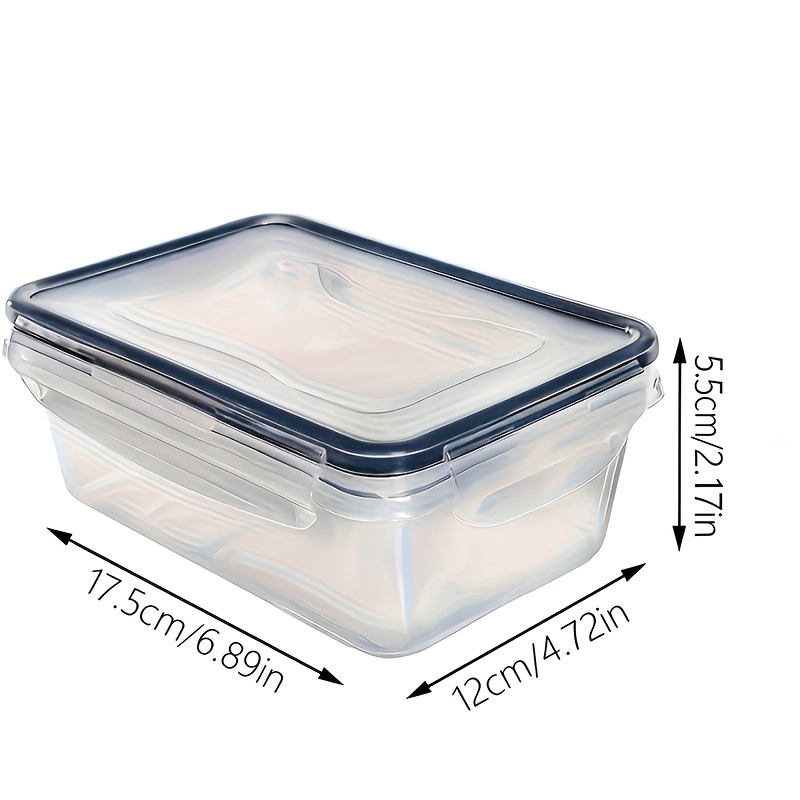 Image of Baxcrs 3pcs Plastic Food Storage Containers Set, Leakproof& Airtight Locking Lids Rectangular, Lunch Box, Microwave Dishwasher Freezer Safe