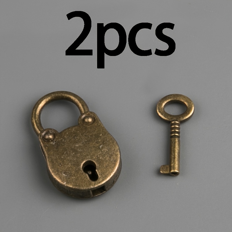 2pcs Bronze Metal Mini Lock Mini Cute Password Padlock Drawer Lock Door Lock Student Dormitory Cabinet Small Household Backpack Lock