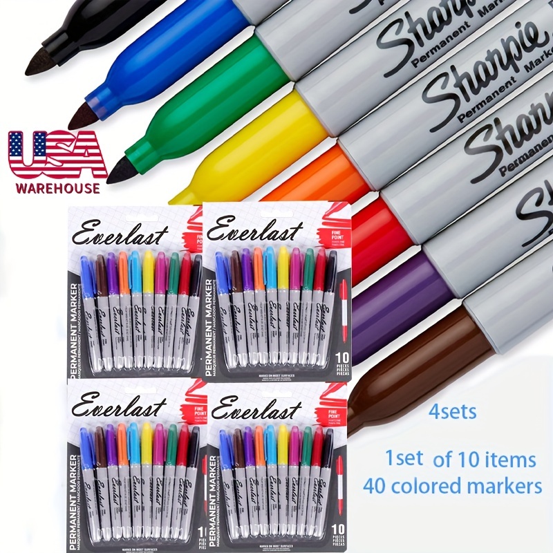 

4sets Of 40 Colored Permanent Markers, Which Are More , Waterproof, Quick-drying, And Suitable For Classrooms And Offices.