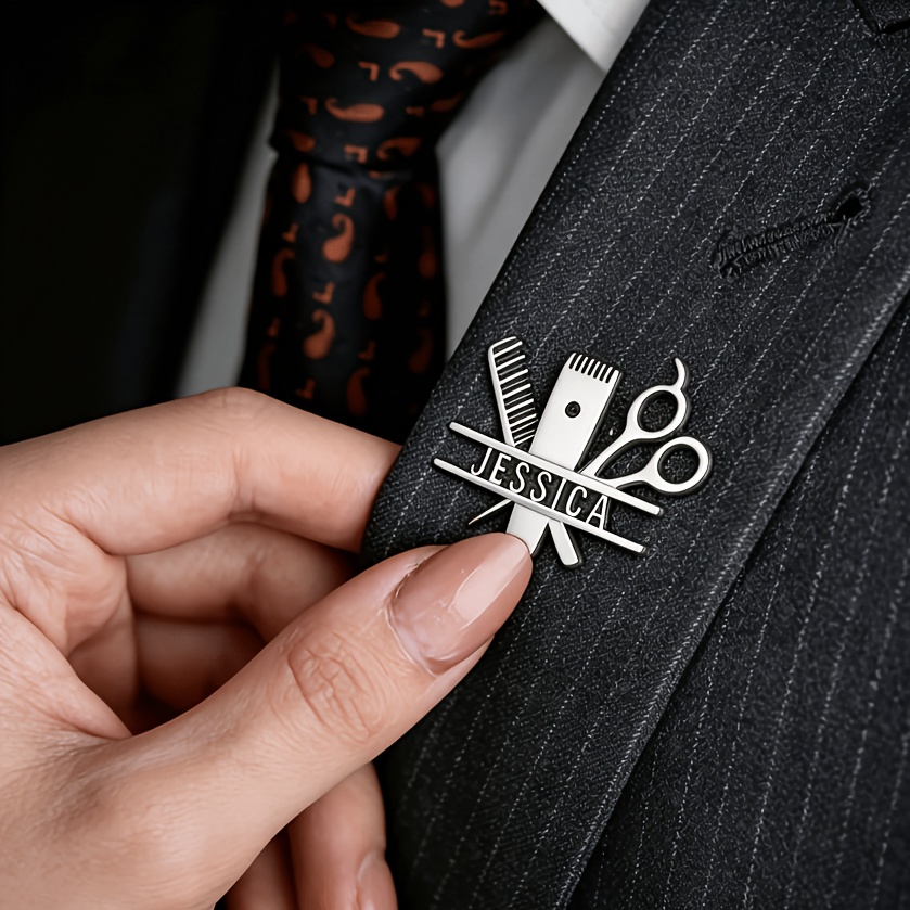 TEMU 1pc Custom Stainless Steel Name Brooch, Personalized Letter Pin, Unisex, Perfect As A Badge For Shirts Or Suits, An Gift, Daily Holiday Party