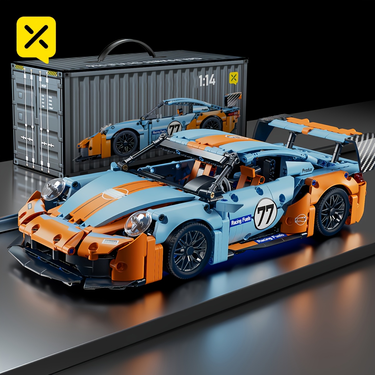Image of Supercar Building Blocks! Precision-cut Parts For Easy Assembly, Aerodynamic Closely Resembling Car, With A Sleek Shape That Outlines A Trendy And Cool Mechanical Texture