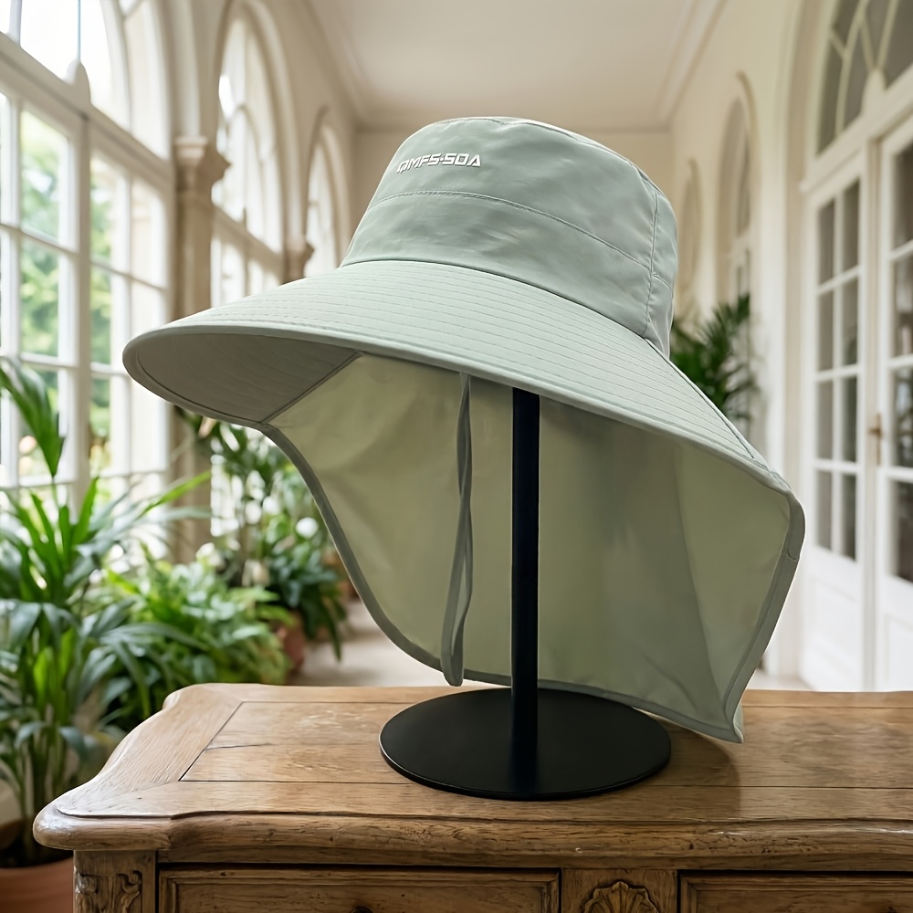 E-shop Damen Sommer Angelhut mit verstellbarem Kinnriemen, Pferdeschwanzloch, Strandhut, Angelhut mit breiter Krempe, geeignet für Outdoor-Reisen im