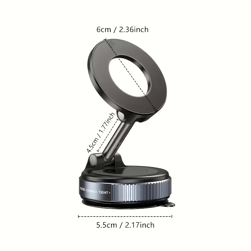 Suport magnetic rotativ 360° pentru telefon, pliabil și retractabil, potrivit pentru iPhone 17/16/15/14/13/12, material ABS, utilizabil în multiple scenarii precum duș/călătorie/sală de sport/oglinzi netede, echipat cu un inel magnetic pentru atașarea pe spatele telefonului