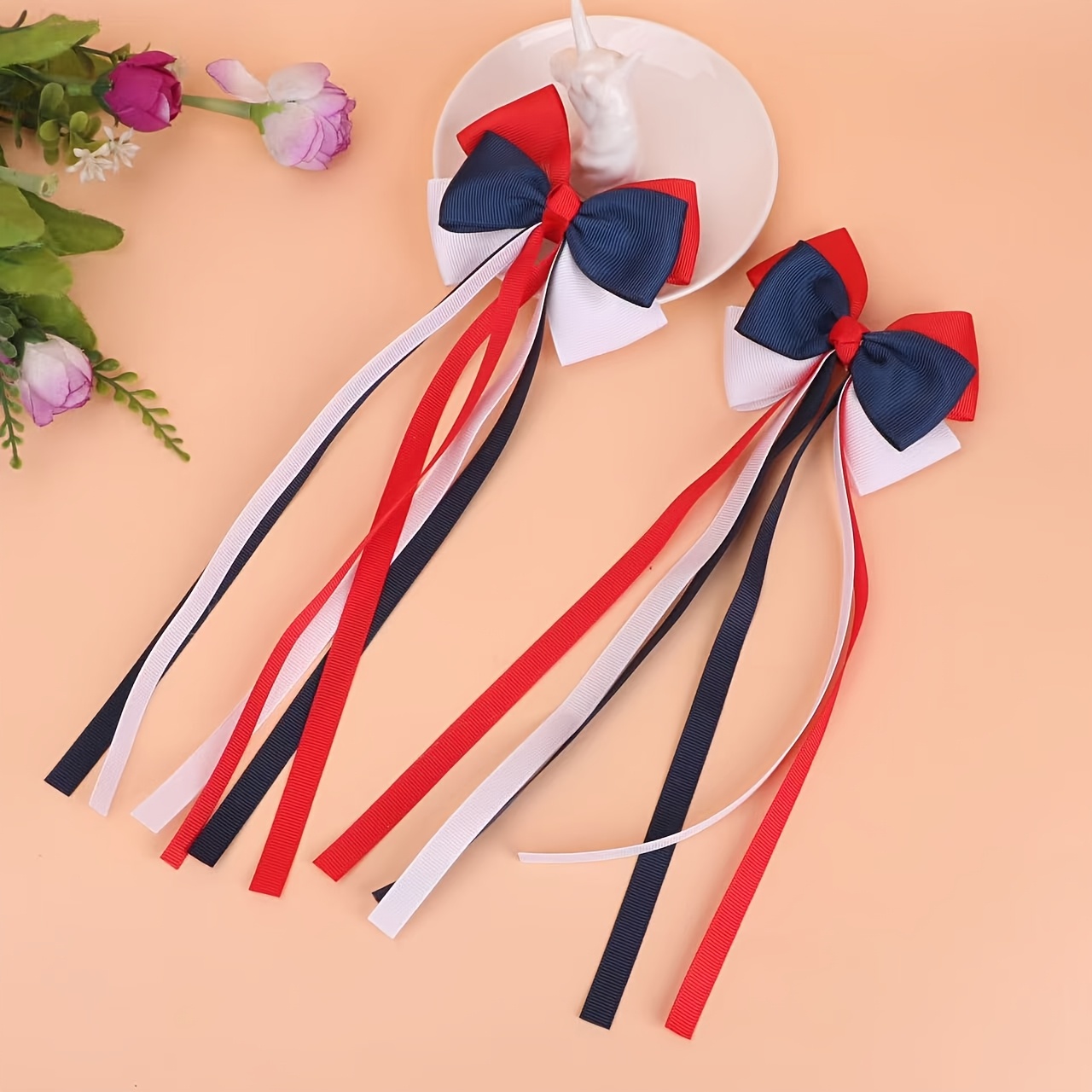 TEMU Accesorio para el cabello de con borla y cinta de bloques de color, empalme de , y elegante, adecuado para salidas y atuendos festivos