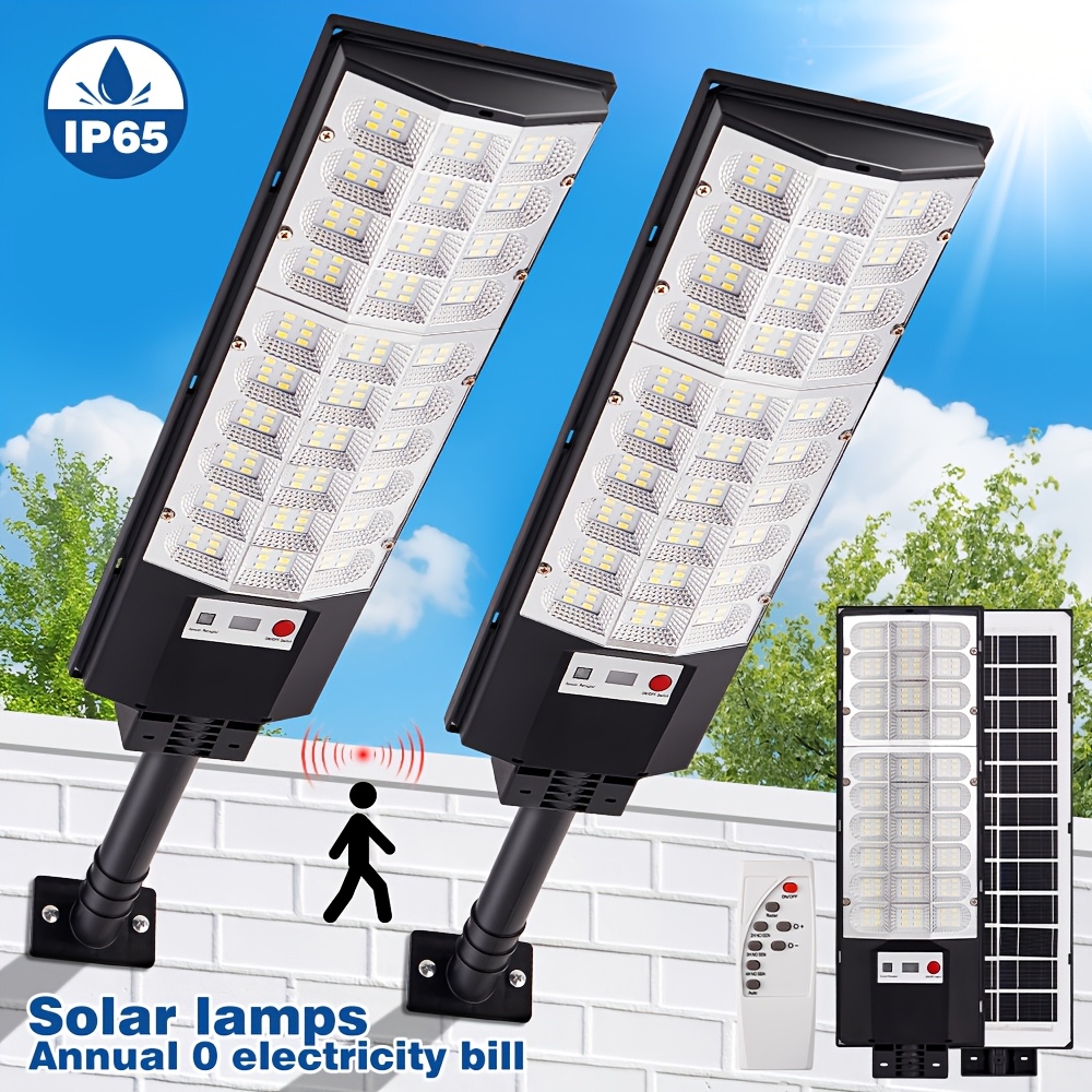 TEMU 4/2 Packs Of Outdoor High - Brightness Solar Led Lamp Beads. 6500k Waterproof Solar Floodlights With Sensors And Remote Control. For Night