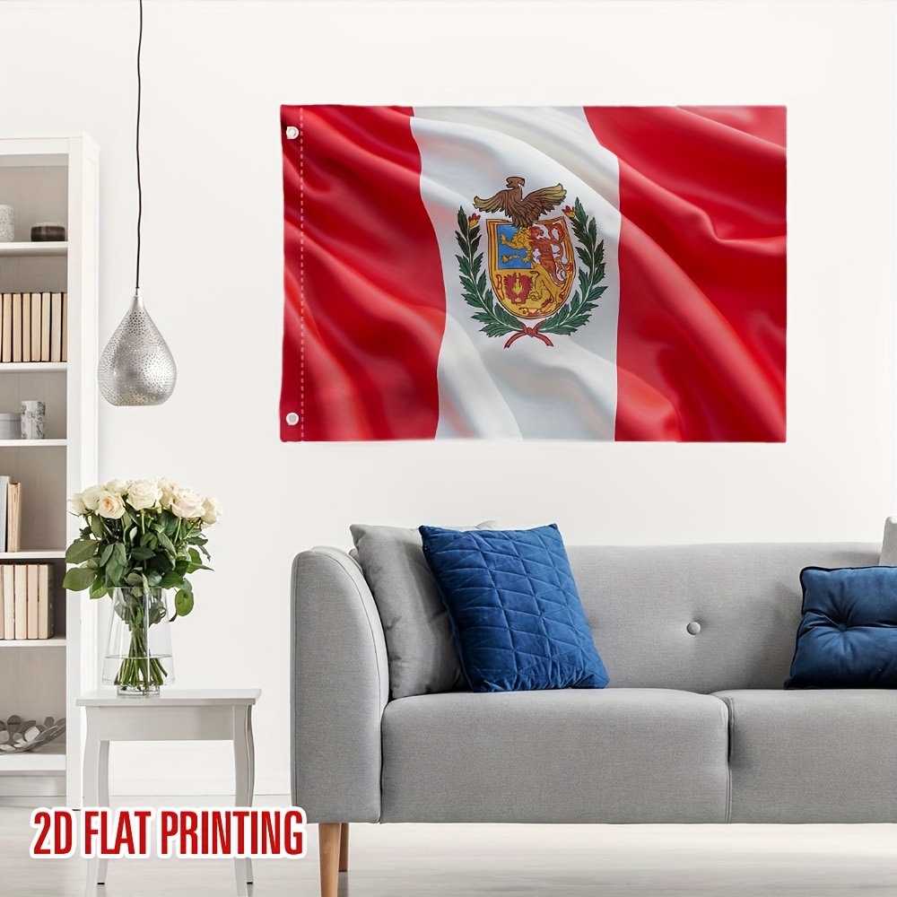 2d flat 1pc 2d flat printing peruvian flag square flag ideal for street art festivals graffiti exhibitions and creative celebrations   artists and creators 2d flat