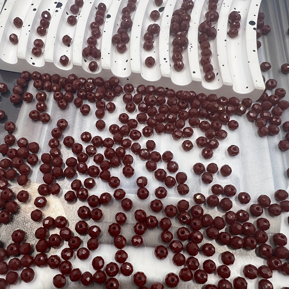 

Glass Faceted Beads In Deep Red, Sizes 4/6/8mm, 200/100/50 Pcs, Perfect For Diy Jewelry Making