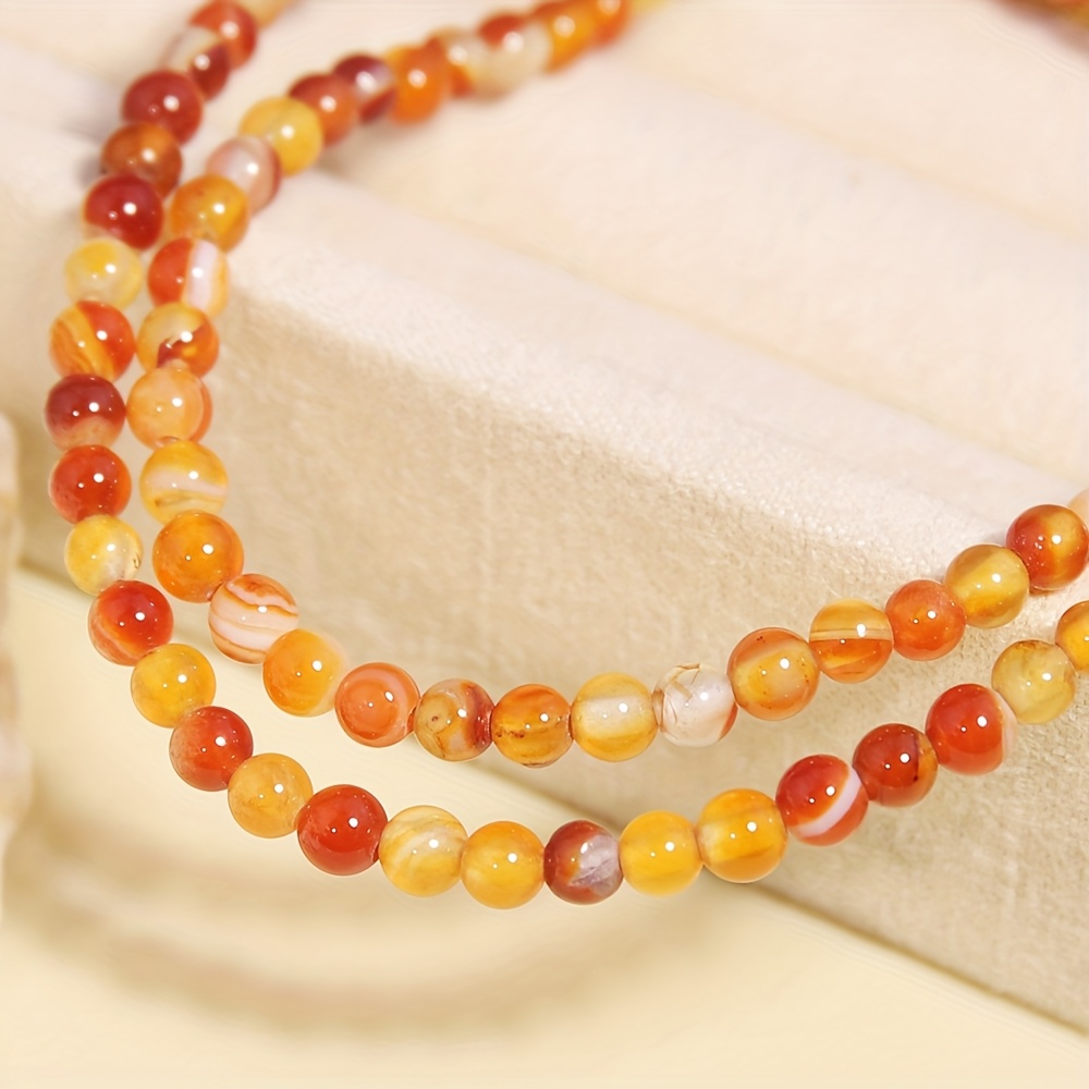 Natural Stone Delicate Beaded Necklace with Orange Red Carnelian