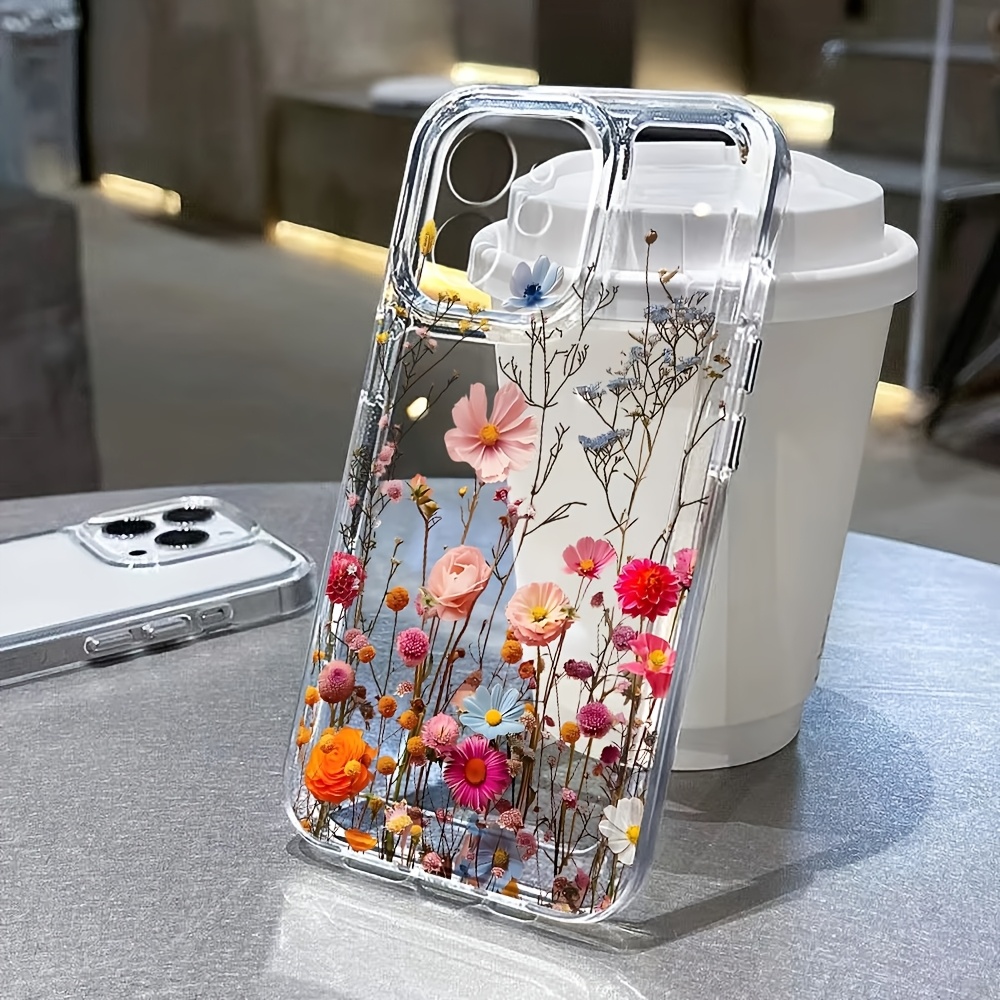 Phone Case: 1 Pink Floral Vine 2d Pattern Transparent Tpu Case, Suitable For Iphone 17 16 15 13 14 12 11 Pro Max Air 17e 16e 15 16 Plus X Xs Xr Max Phone Case