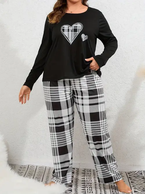 womens plus size casual pajama set