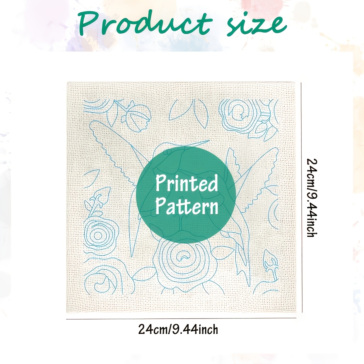 Complete DIY Punch Needle Starter Kit with Pre-Printed Fruit Cake Design