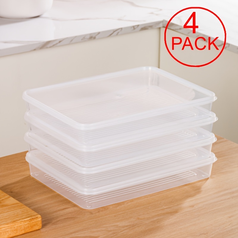 

4- - Rectangular , Plastic Pp , Bpa-free, Storage Containers For , And Dining, -safe, , For , Pastries, And