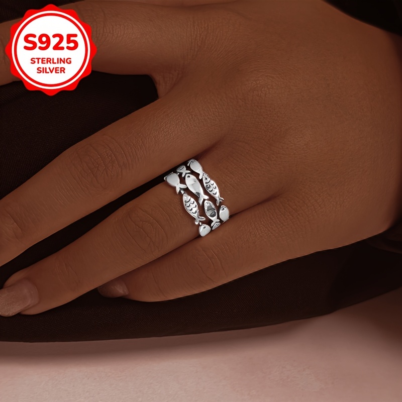 Stylish Wide Faced Ring for Ladies 925 Silvery 4g