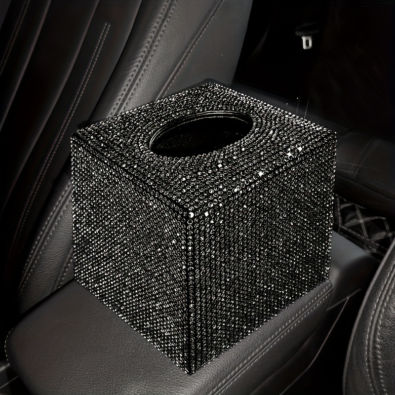 1 piece cute car tissue box bling   paper holder sparkling crystal paper storage box decorative tissue   for cars offices kitchens and household use girl holiday gifts Product details 8