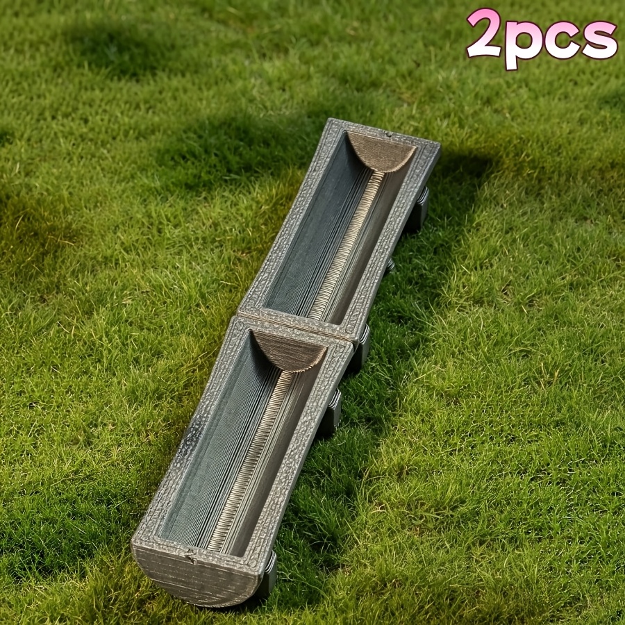 TEMU Ensemble de 2 mangeoires pour animaux de ferme, modèles miniatures, ensemble d'abreuvoir pour ferme à , ornement de modèle de terrain pour