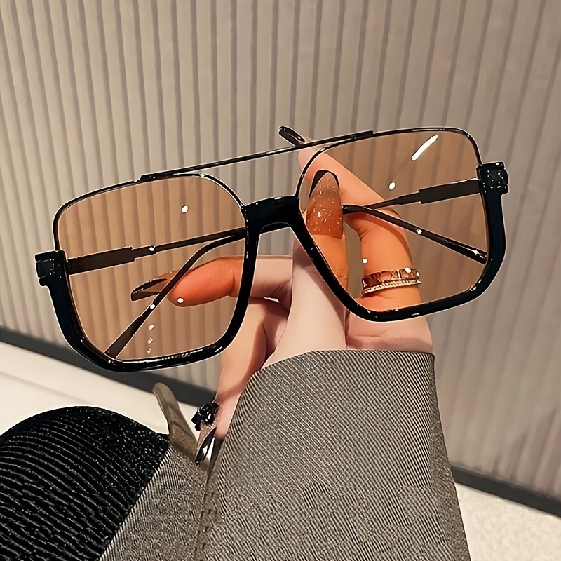 

Rectangular Frame Vintage Glasses For Women, Pc Material, Anti-reflective Lenses, Casual Streetwear Style, Metal Hinges, Fashion Eyewear Accessories