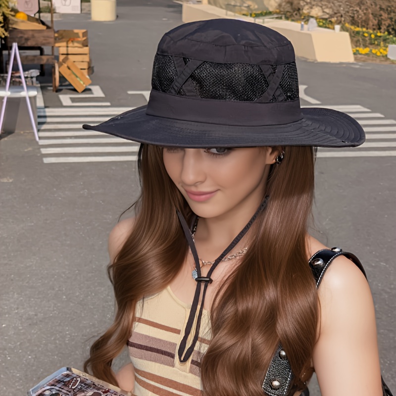 Women Fishing Sun Hat, Fishing Hat Summer UV Protection Bucket Hats Mesh Outdoor Hiking Gardening Beach Lawn Hat,Temu