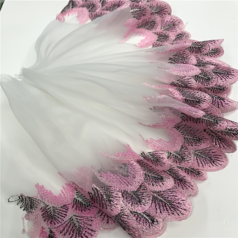 TEMU 1 Yard Coloré Broderie 3D Dentelle Vêtements Ajouts Textiles Jupe Ourlet Textile Maison Rideaux Décorations Dentelle Décorative Main Cordonnerie