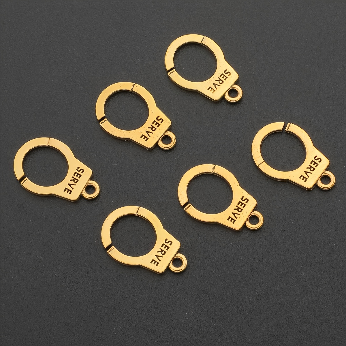 20pcs Charm Handcuff Pendants Alloy Handcuff Shaped Charms