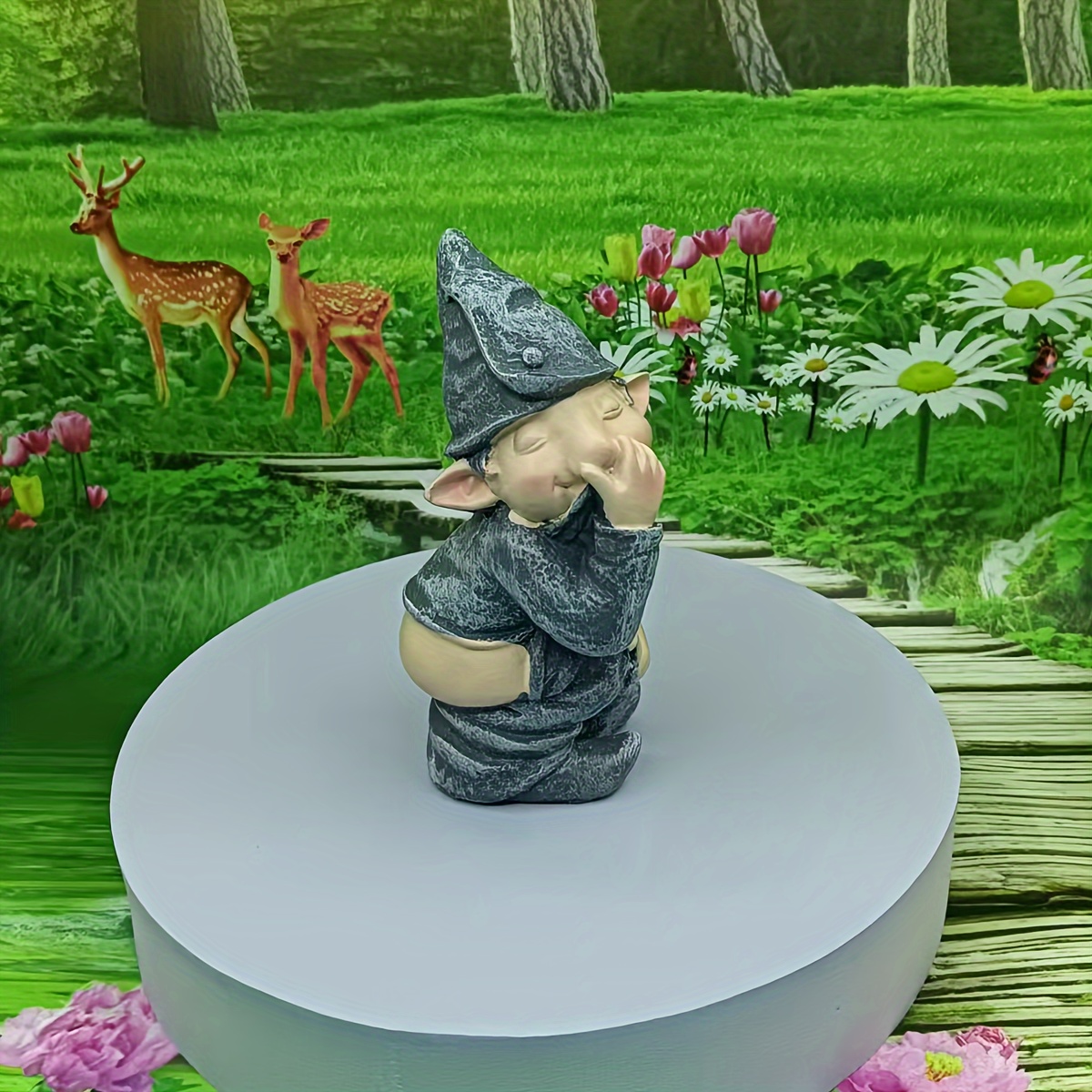 ガー ムの彫像1個 樹脂リスノームの置物 丸太上のソーラーLEDキノコライト パティオ庭芝生ポーチ用屋外装飾 オー - Temu Japan