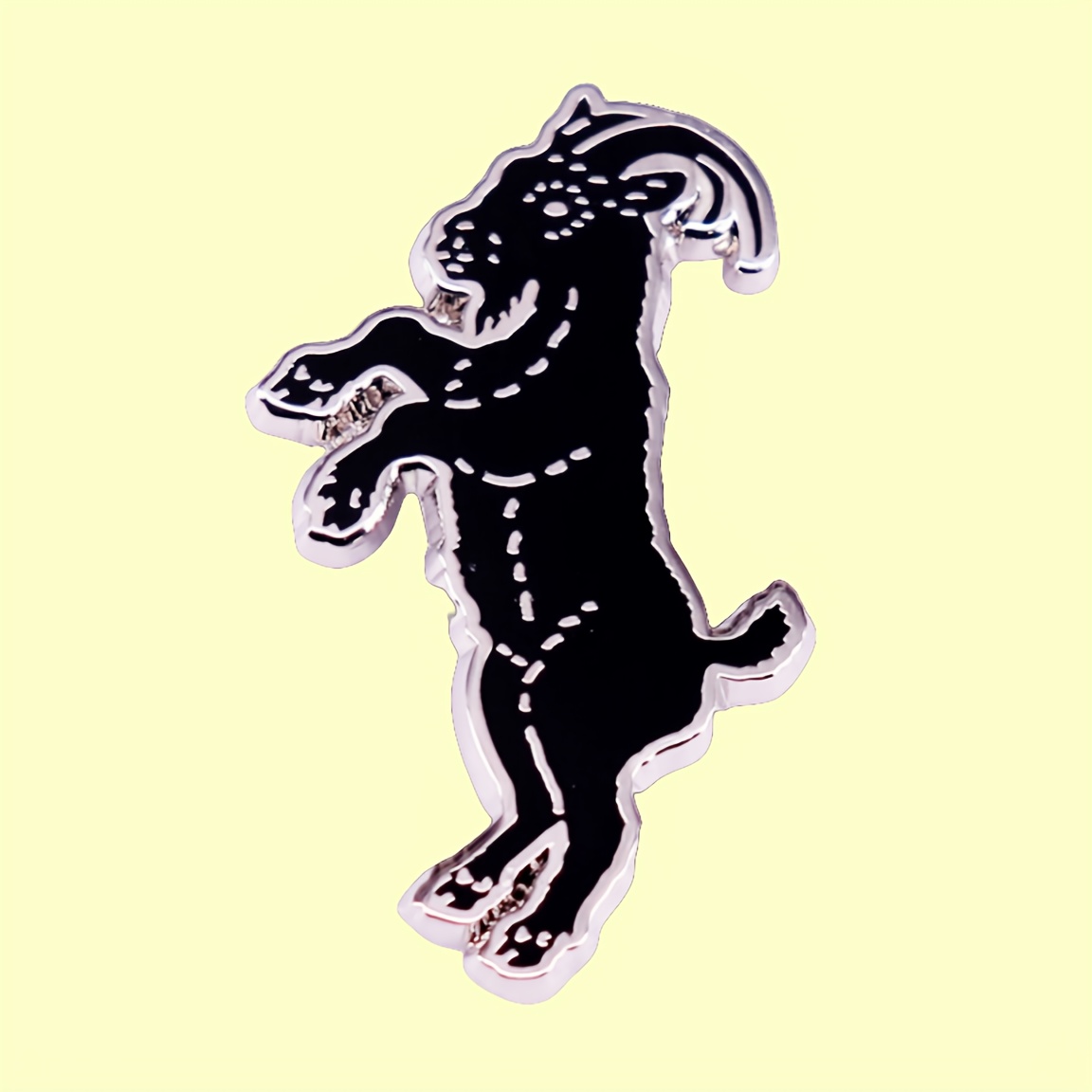 1pc Cute Animal-shaped Black Goat Brooch For Men, Fashionable And Trendy Badge For Clothing And Hats