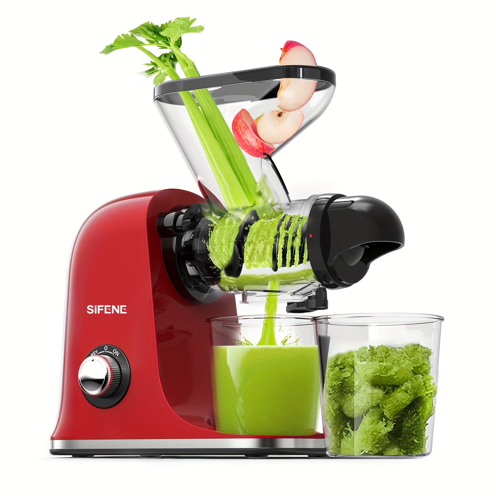 TEMU Masticating Juicers, Cold Press, Dual 3" , Anti-clog For Wheatgrass & Celery, Fruit & Veg Juice Extractor, Clean, Bpa Free