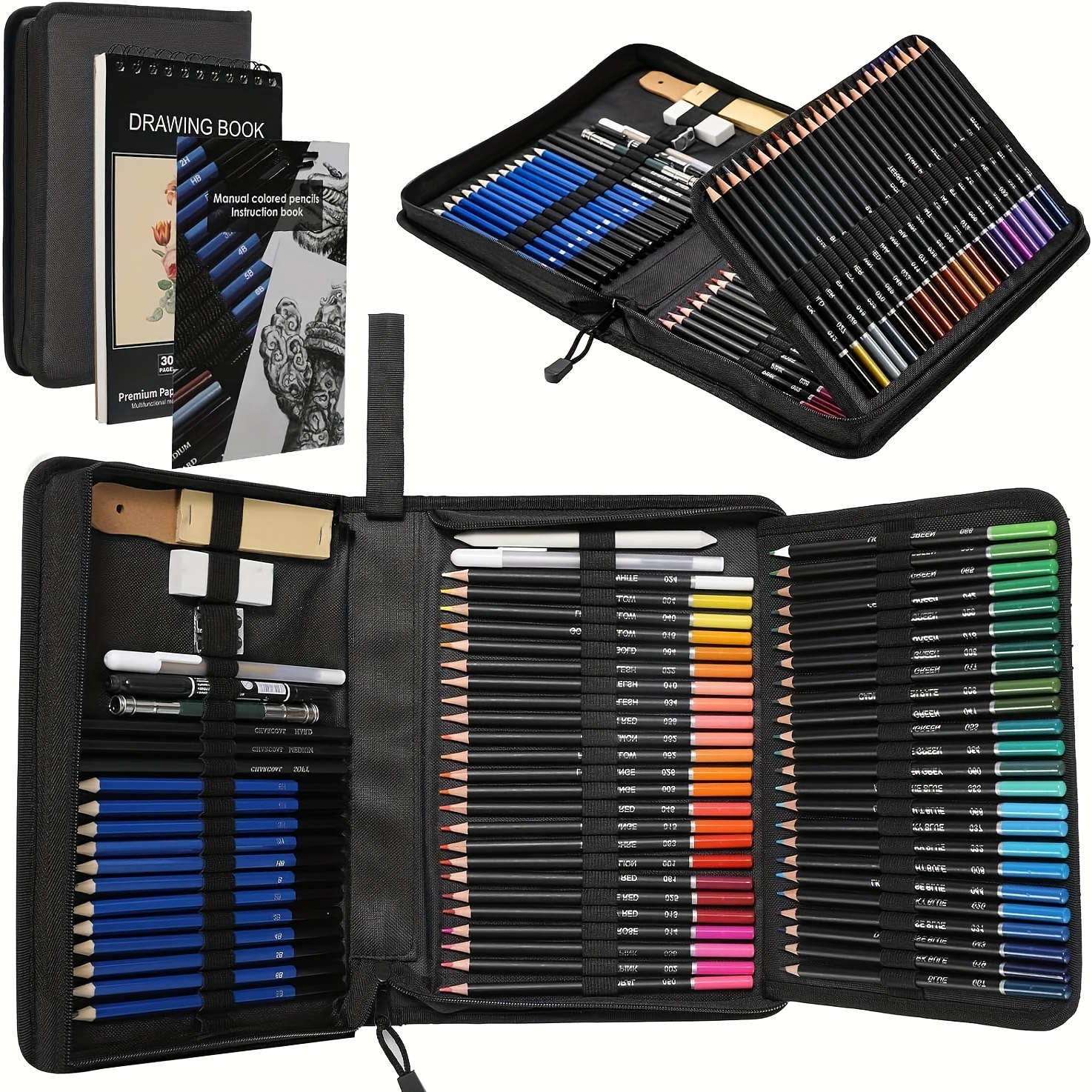 TEMU 97 Ensemble de Crayons de Couleur, Ensemble de Crayons de Couleur Pour Débutants Et Adultes, Ensemble de Crayons de Couleur Comprenant Des
