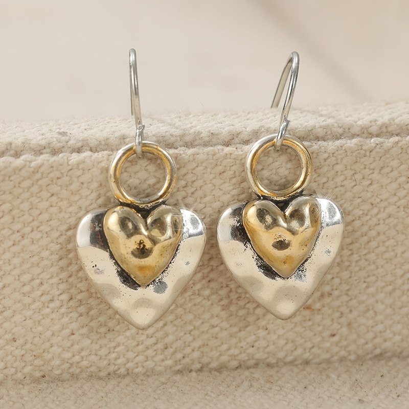 Minimalist Love Heart Drop Hook Earrings 2 Vintage Waterproof Chic Dangle Earrings For Women Jewelry